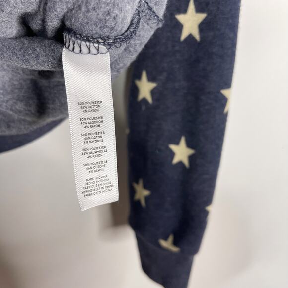 Alternative Womens Small S Blue Heather Star Fleece Full Zip Sweatshirt Hoodie - Picture 6 of 9